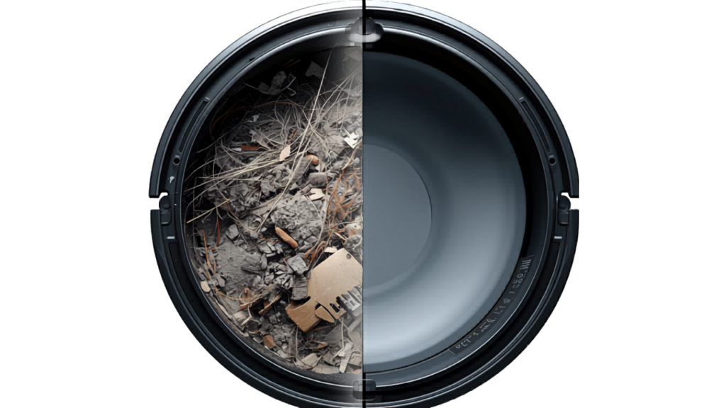 Station automatique aspirateur robot — bac vidé automatiquement sans intervention jusqu'à 100 jours