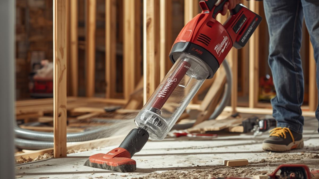 aspirateur Milwaukee M18 sur chantier